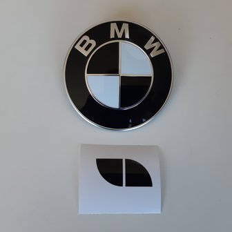Stickerset motorkap embleem - glanszwart