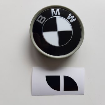 Stickerset velgembleem 64,5MM - glanszwart