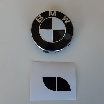 Stickerset naafdop 65MM - glanszwart