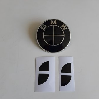 Stickerset motorkap embleem compleet - glanszwart
