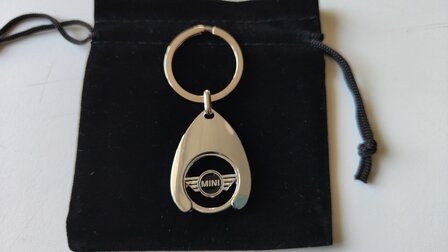 MINI logo sleutelhanger winkelwagen munt