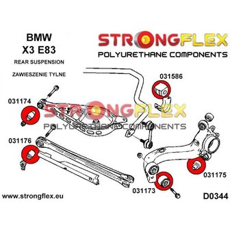 Strongflex stabilisatorstang rubber vooras E8x, E46 M3, E9x, E60/E61, X Serie, Z4 - Yellow