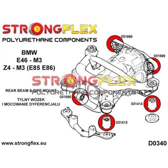Strongflex voorste differentieel rubber E46 M3, Z4M - Yellow