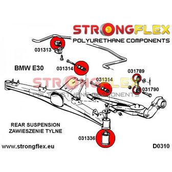 Strongflex subframe rubber achteras E30 - Red