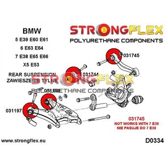 Strongflex achterste draagarm rubber E39, E6x, X5 E53- Yellow