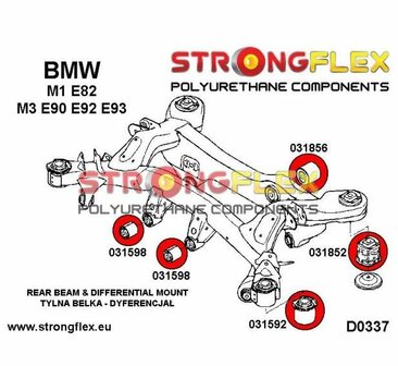 Strongflex achterste subframe rubber E8x E9x M - Yellow