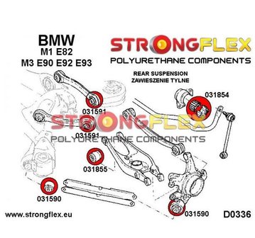 Strongflex achterste stabilisatorstang rubber E82 M1 E9x M3 - Yellow