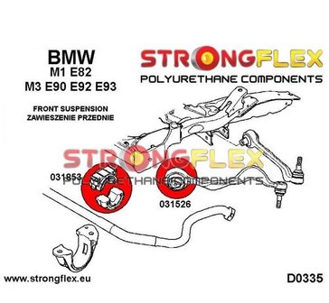 Strongflex voorste stabilisatorstang rubber E82 M1 E9x M3 - Yellow