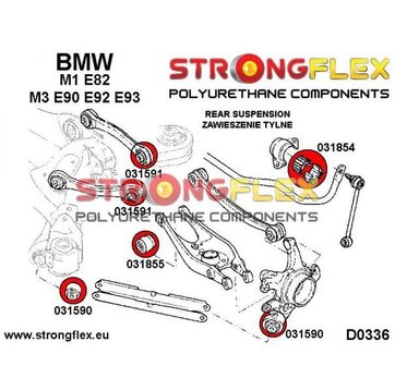 Strongflex achterste draagarm rubber E8x E9x M - Yellow