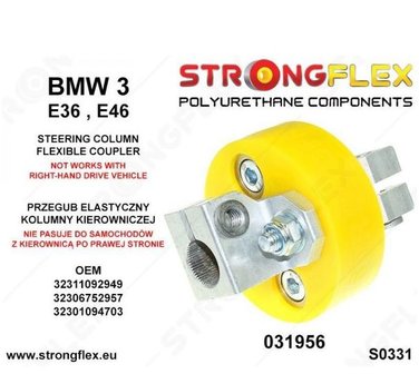 Strongflex stuurstang rubber E36 - Yellow