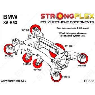 Strongflex subframe rubber X5 E53 - Red