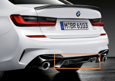 M Performance diffuser inzet zwart - BMW G20