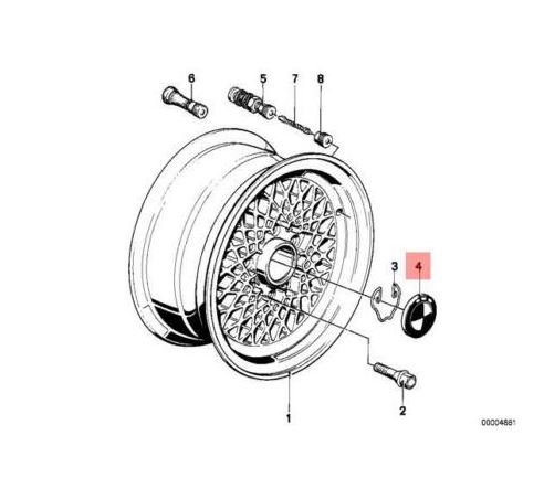 Naafembleem 70 mm licht bollend oudere BMW modellen