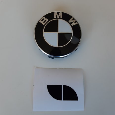 Stickerset naafdop 65MM - glanszwart