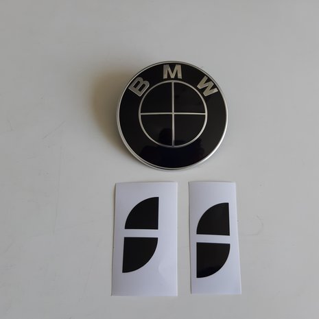 Stickerset motorkap embleem compleet - glanszwart