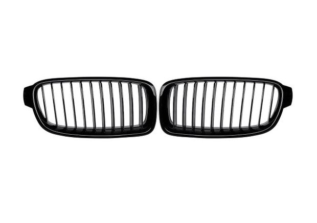 Grille hoogglans zwart met matte spijlen F30 F31