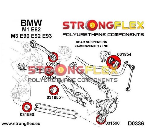 Strongflex achterste draagarm rubber E8x E9x M - Yellow